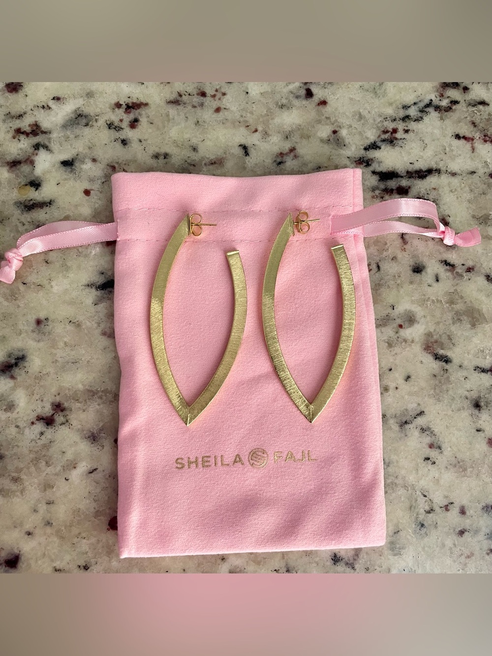 Sheila Fajl Wow Hoo Earrings Brushed 18K Gold Plated NWOT